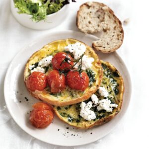Spinach and ricotta omelette stack Spinach and ricotta omelette stack